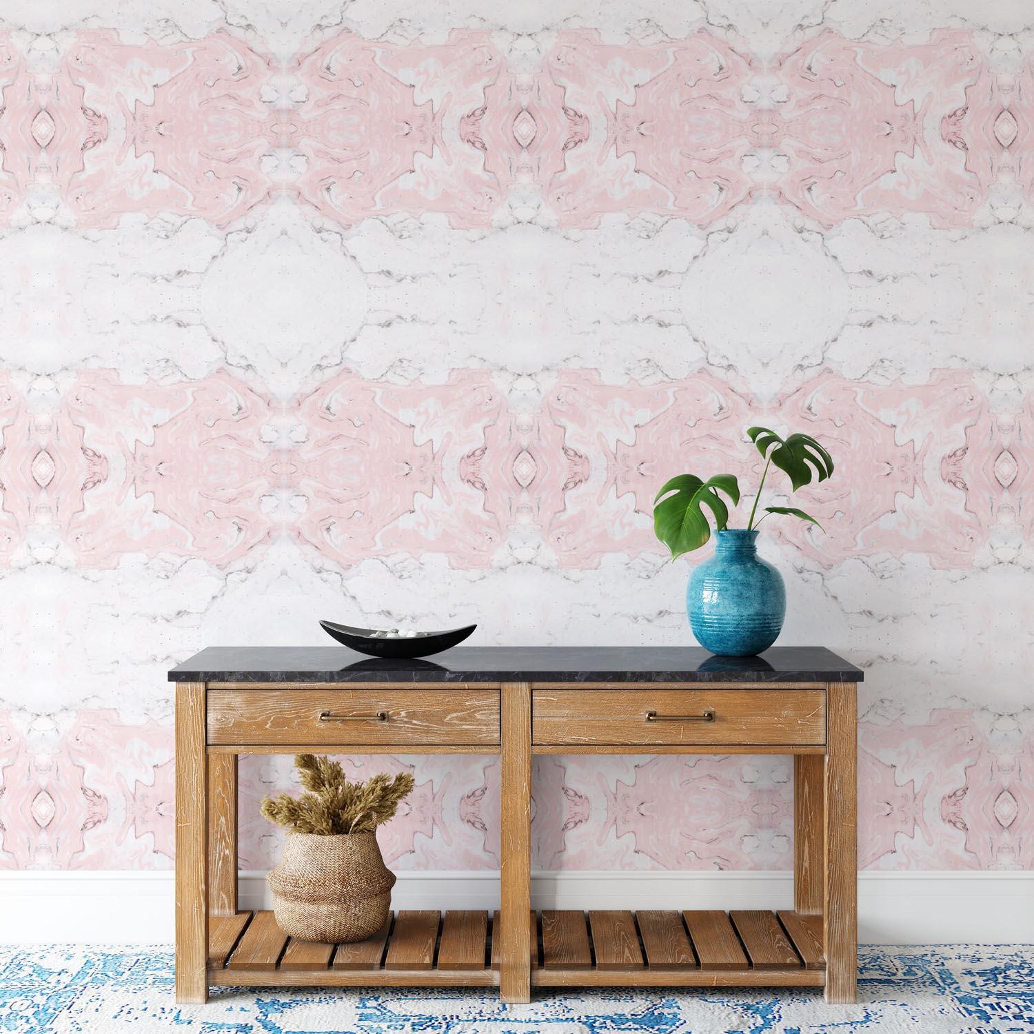 Marbled Paper Pink | Made-to-Measure Wallpaper - golddev1