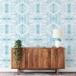 Load image into Gallery viewer, Marbled Paper Blue | Made-to-Measure Wallpaper - golddev1
