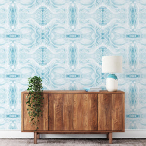 Marbled Paper Blue | Made-to-Measure Wallpaper - golddev1