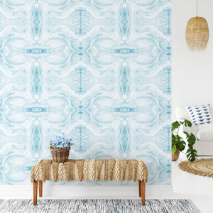 Marbled Paper Blue | Made-to-Measure Wallpaper - golddev1