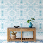 Load image into Gallery viewer, Marbled Paper Blue | Made-to-Measure Wallpaper - golddev1
