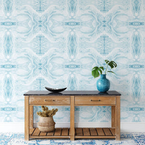 Marbled Paper Blue | Made-to-Measure Wallpaper - golddev1