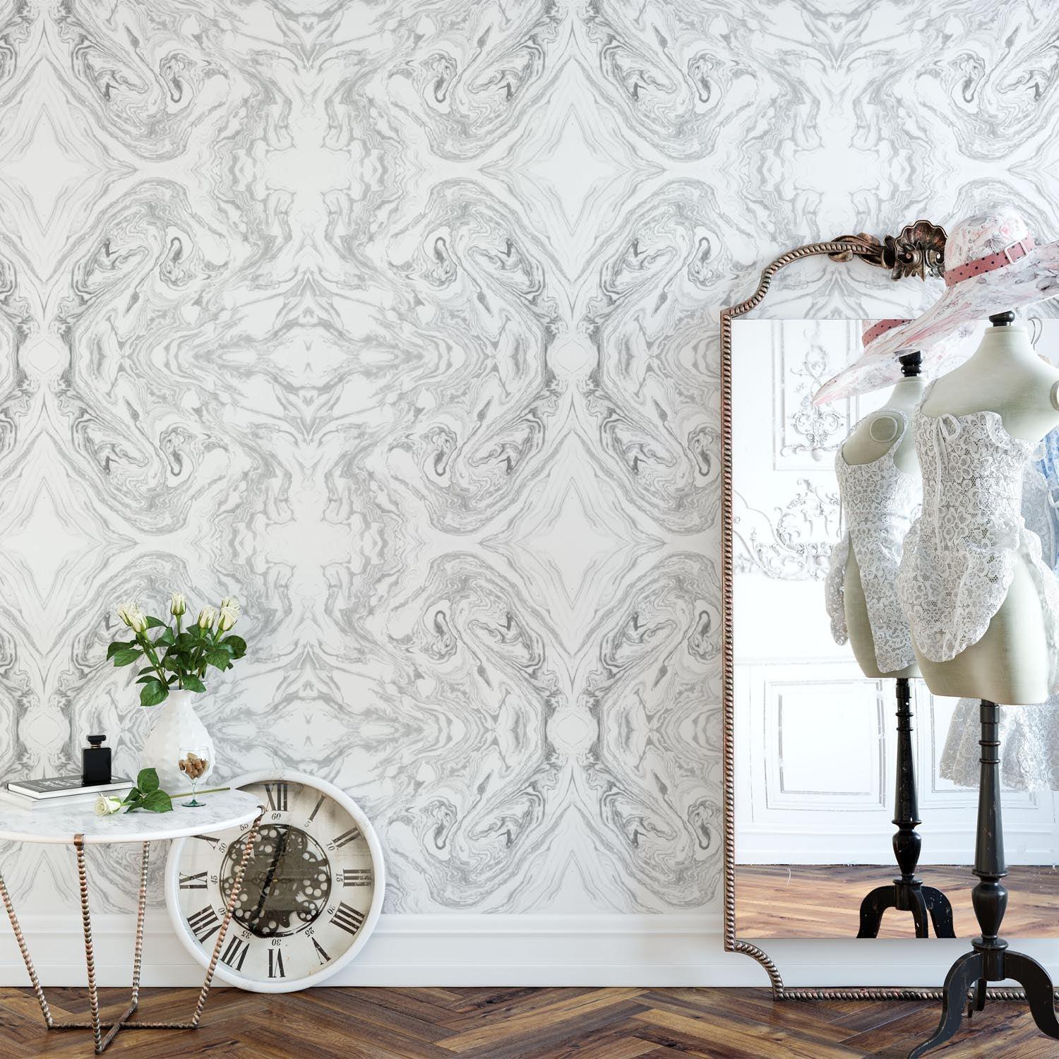 Marbled Paper Grey | Made-to-Measure Wallpaper - golddev1