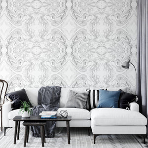 Marbled Paper Grey | Made-to-Measure Wallpaper - golddev1