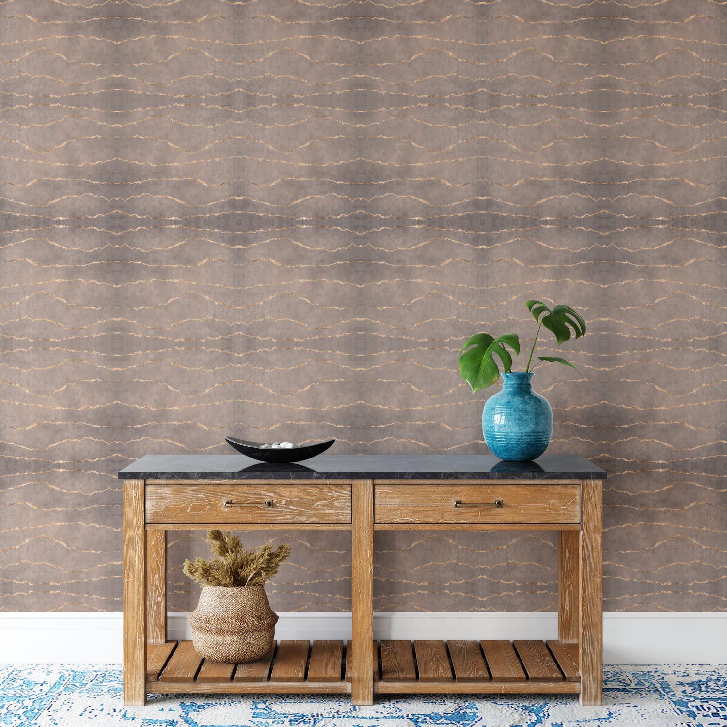 Waves Taupe | Made-to-Measure Wallpaper - golddev1