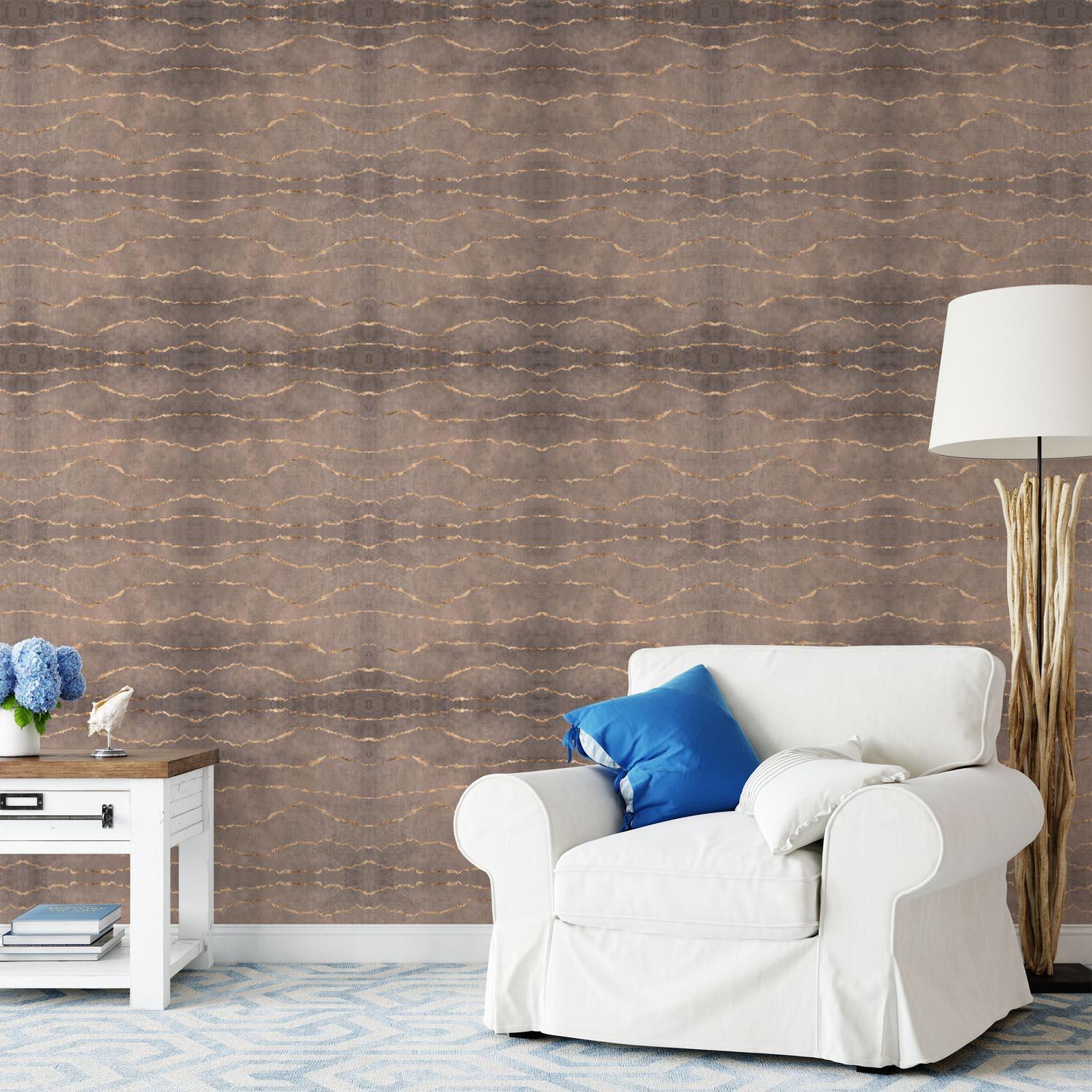 Waves Taupe | Made-to-Measure Wallpaper - golddev1